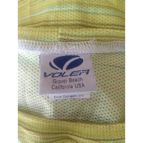 Voler men's lime green, short sleeve, striped, mesh cycle training shirt, XL - Picture 4 of 6